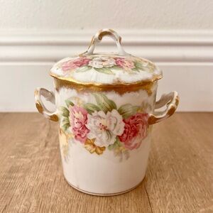 Antique 1989-1900 Elite Works Limoges France Condensed Milk Holder Jar Container